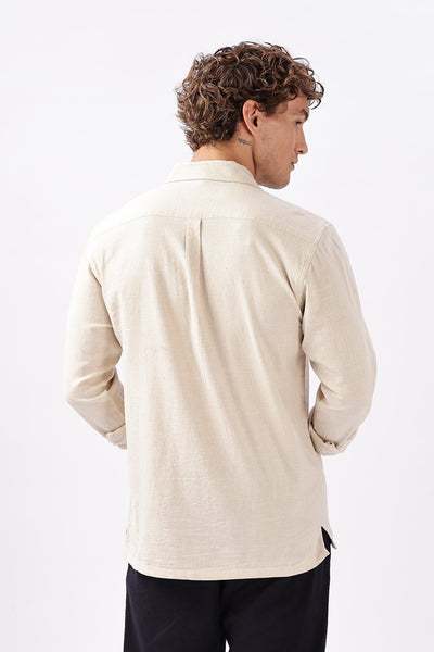 Eastern Wind Cotton Linen Landscape Embroidery Shirt