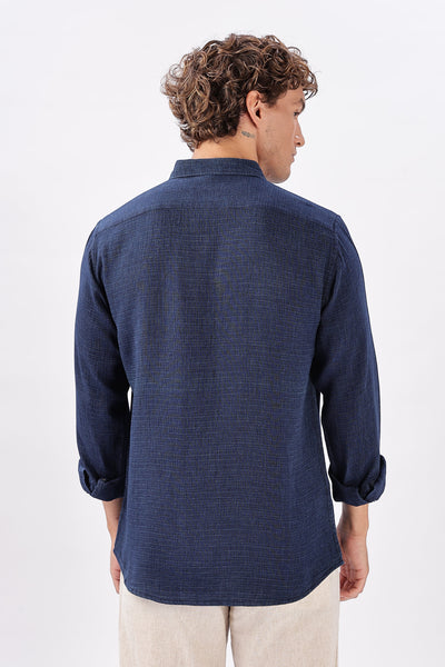 Postcards from Nowhere Denim Shirt Stamp Embroidery