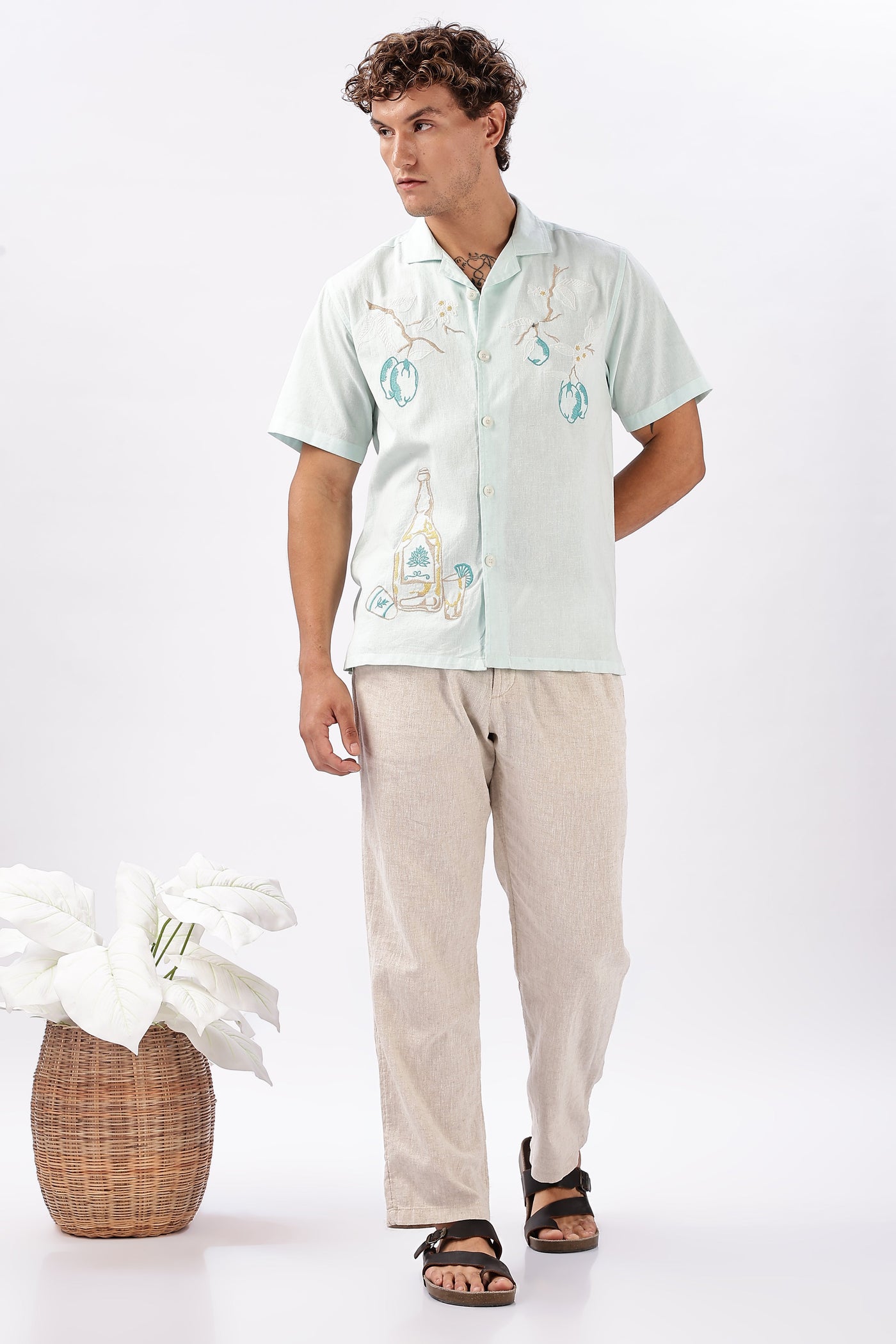 Best Seller Floral Embroidery Box Fit Shirt