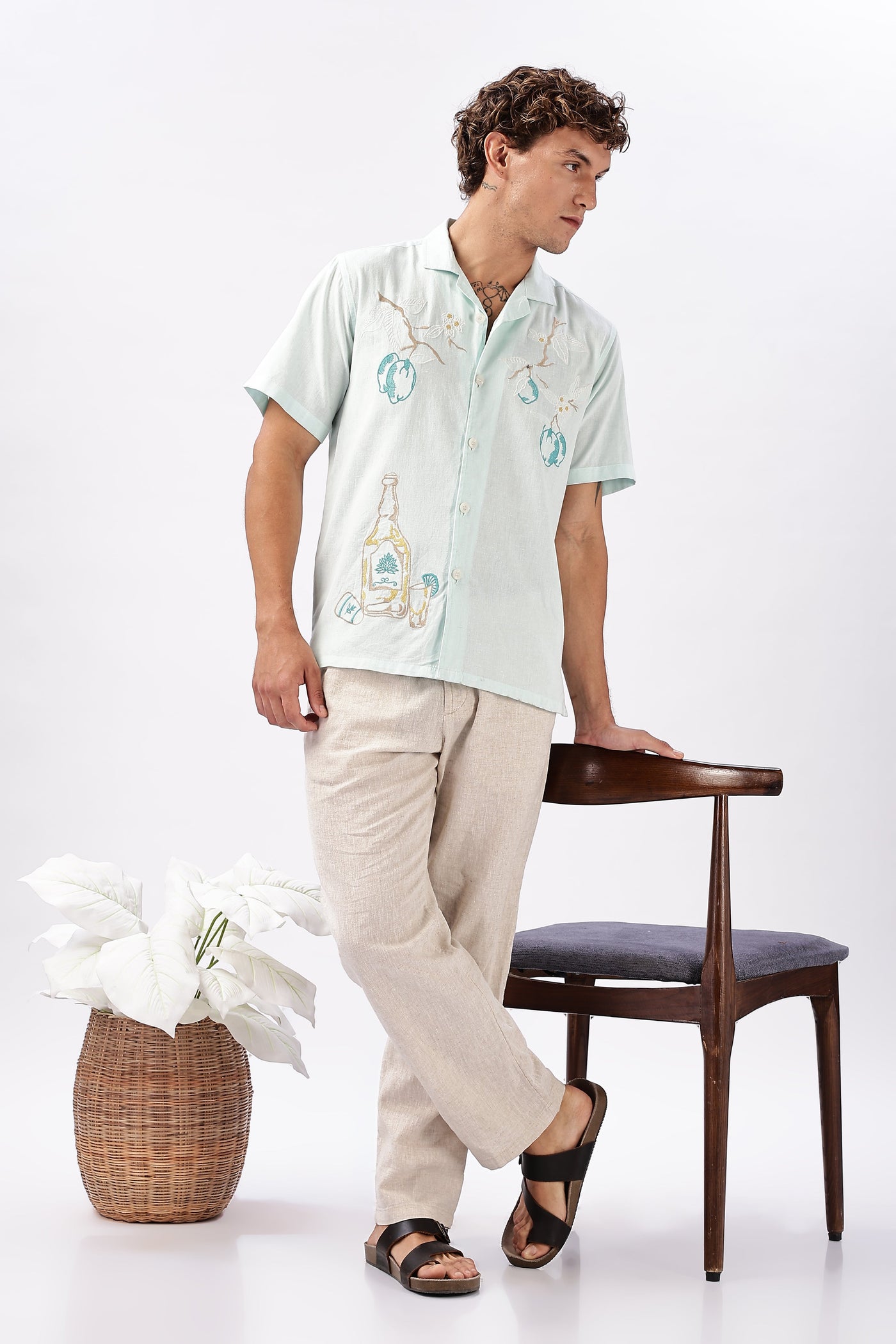 Best Seller Floral Embroidery Box Fit Shirt