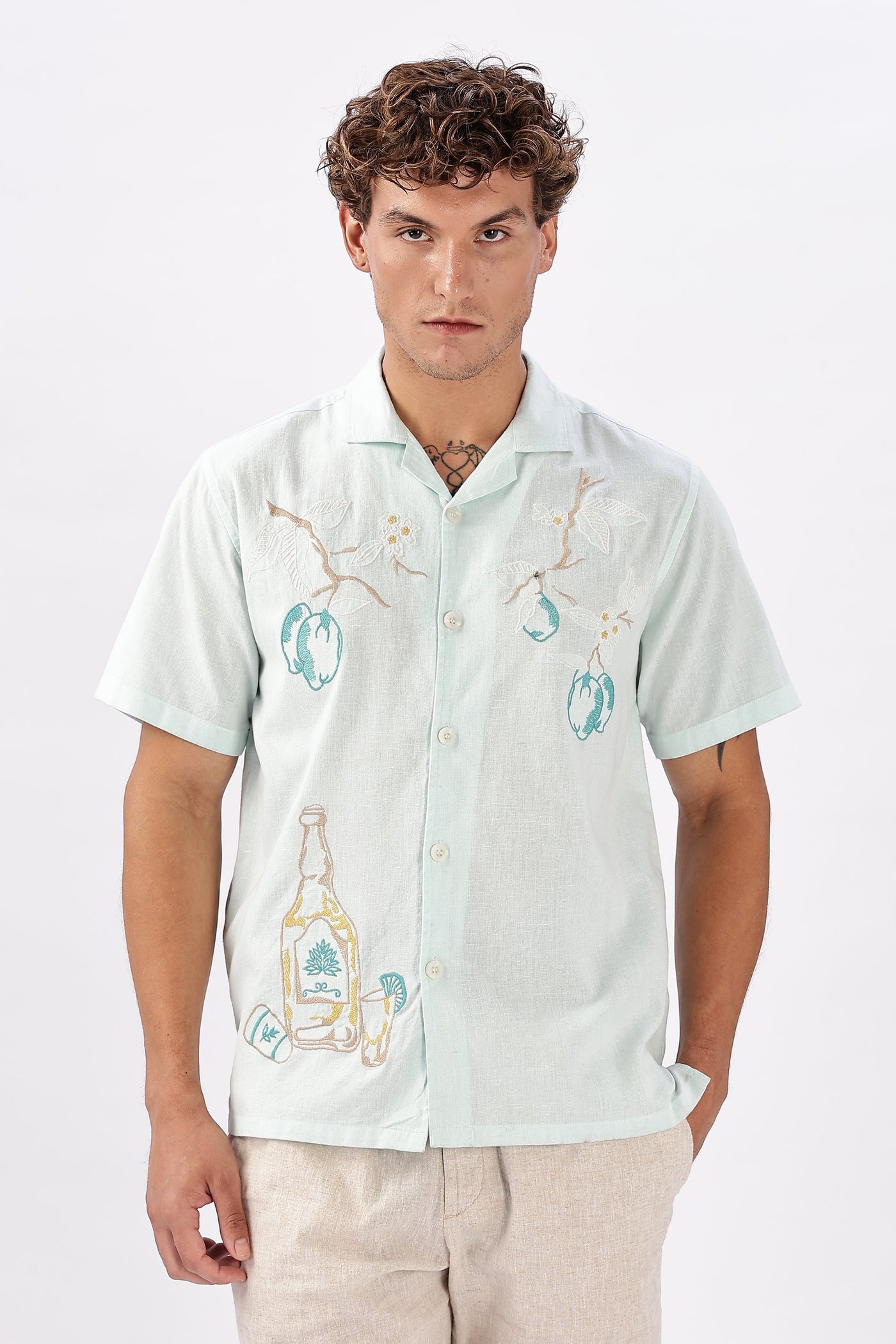 Best Seller Floral Embroidery Box Fit Shirt