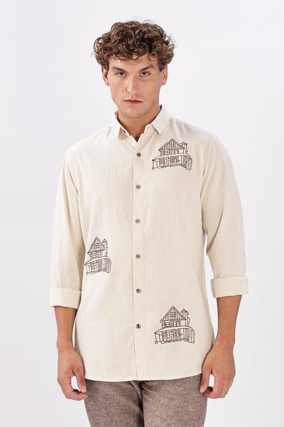 House on the Linen Street Embroidered Shirt