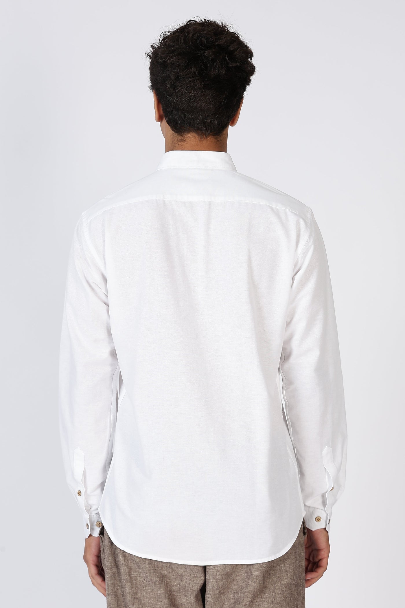 Mountains Vs Beaches 100% Cotton White Embroidery Shirt