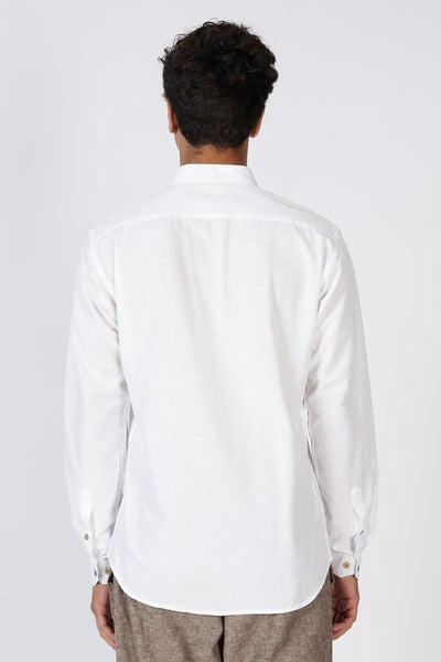 Mountains Vs Beaches 100% Cotton White Embroidery Shirt