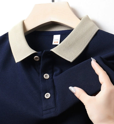 Collar Combination Polo Men T Shirt Short Sleeved Solid Color Breathable And Comfortable