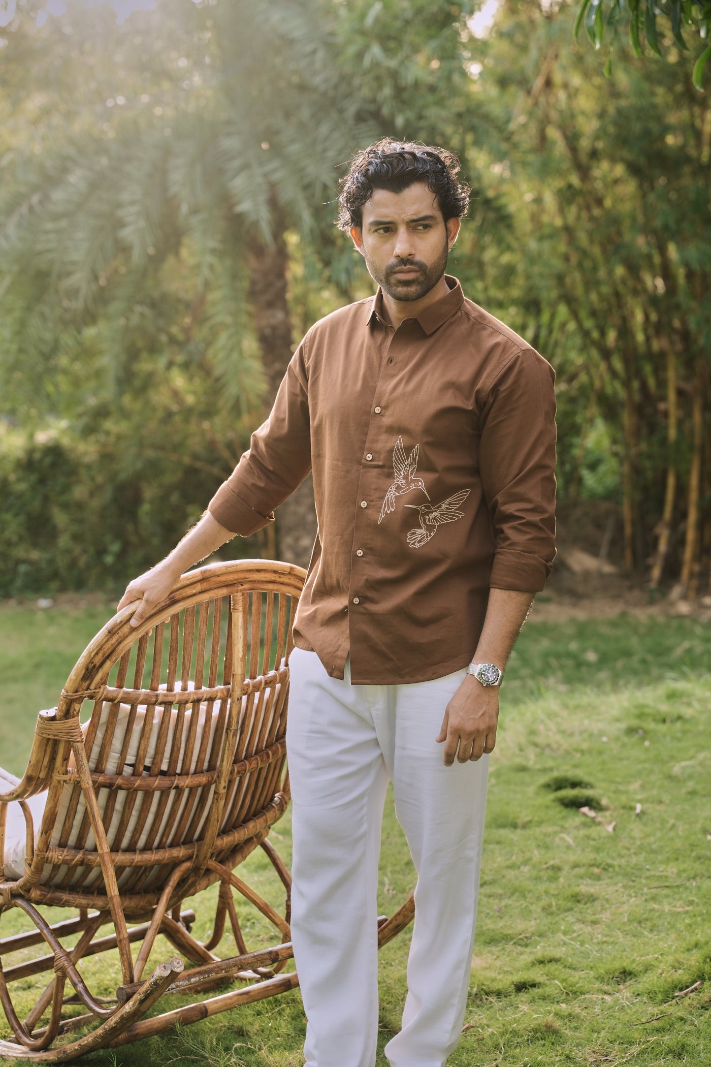 Humming bird Haven Embroidery Shirt