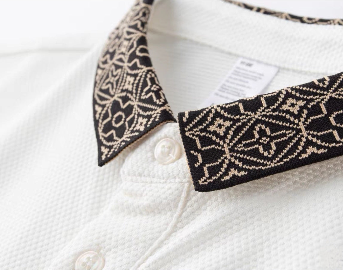 Men's Collar Printed Polo T Shirt Colorful Slim Fit Cool Short Sleeve Top