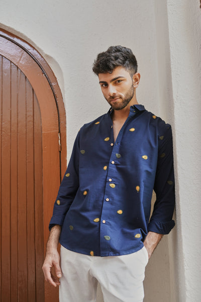 The Avocado Edit- Navy Embroidered Shirt