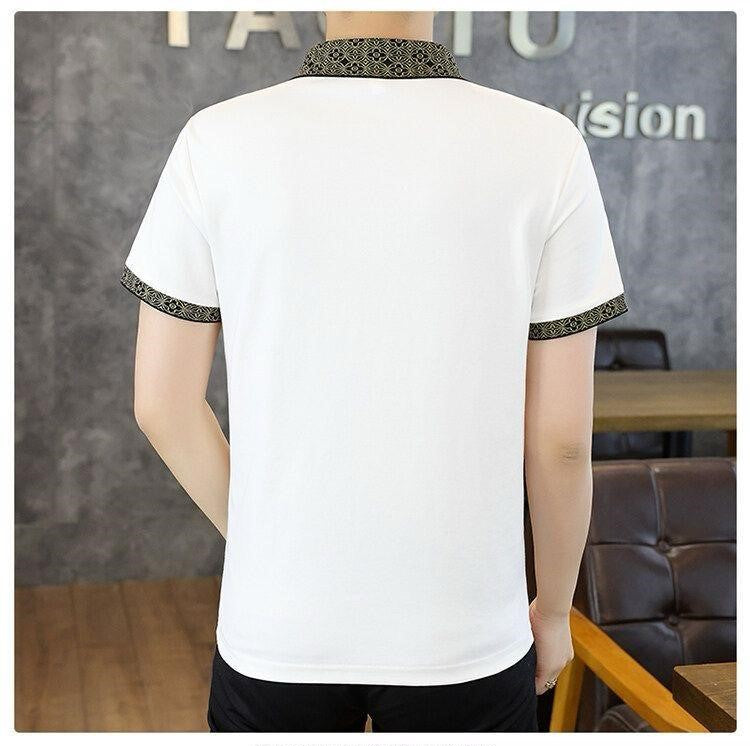 High end embroidered short sleeve POLO T-shirt for men's