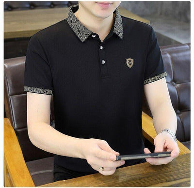 High end embroidered short sleeve POLO T-shirt for men's