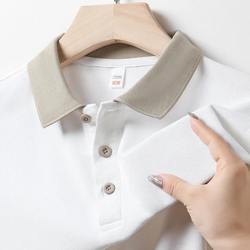 Collar Combination Polo Men T Shirt Short Sleeved Solid Color Breathable And Comfortable